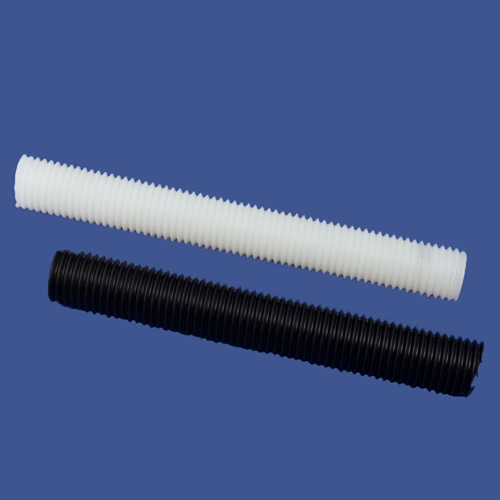 M6 Nylon Plastic Threaded Rod Studding 100mm Long Thread Washer and Nut 
